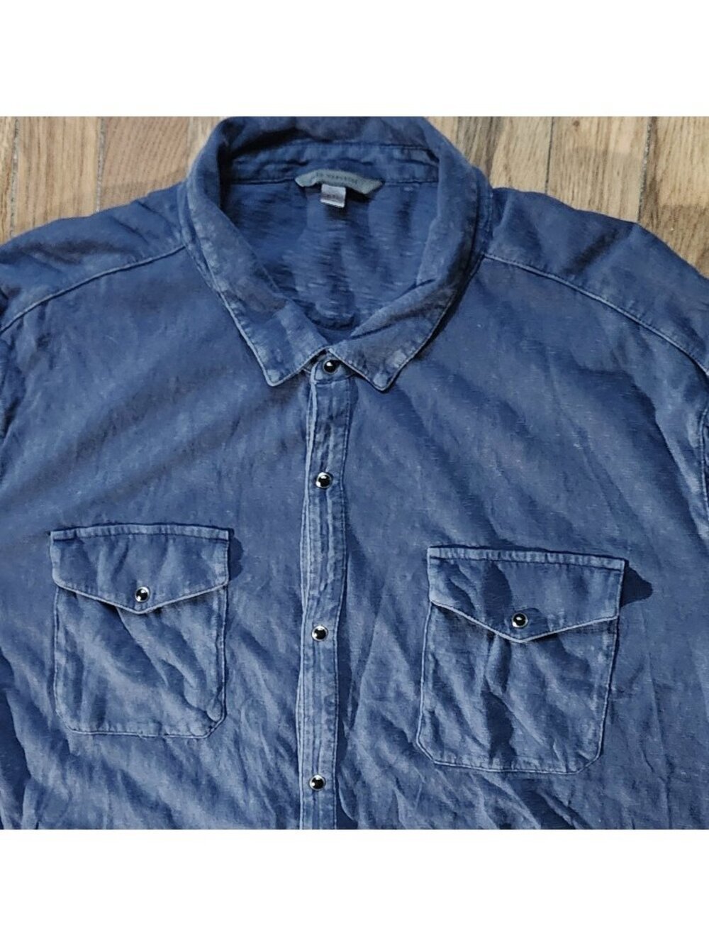 John Varvatos Western Shirt XXL Mens Ikat Pearl Snap Long Sleeve